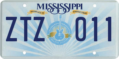 MS license plate ZTZ011