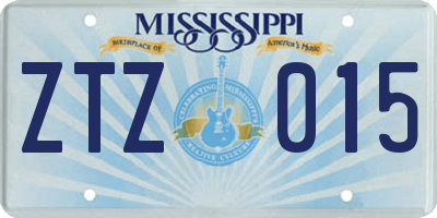MS license plate ZTZ015