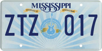 MS license plate ZTZ017