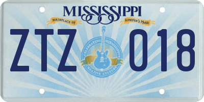 MS license plate ZTZ018