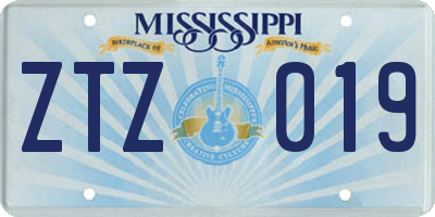 MS license plate ZTZ019