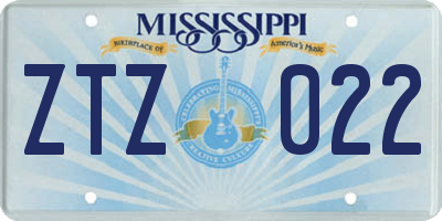 MS license plate ZTZ022