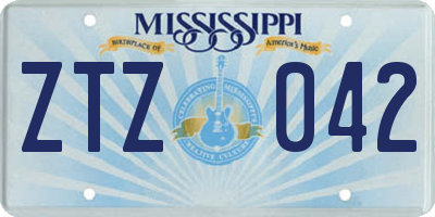 MS license plate ZTZ042