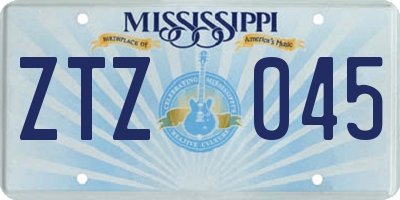 MS license plate ZTZ045