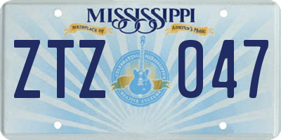 MS license plate ZTZ047
