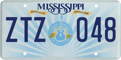 MS license plate ZTZ048
