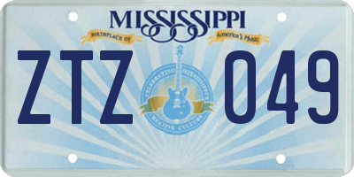 MS license plate ZTZ049