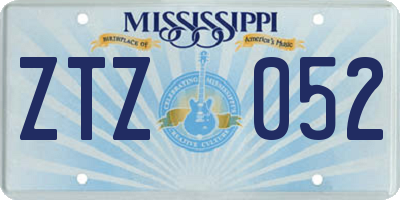 MS license plate ZTZ052