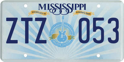 MS license plate ZTZ053