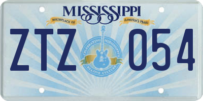 MS license plate ZTZ054