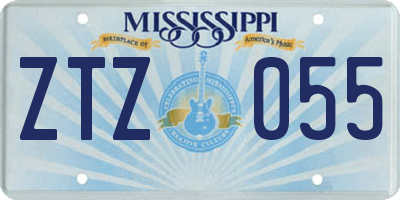 MS license plate ZTZ055