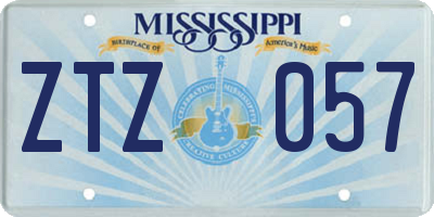 MS license plate ZTZ057