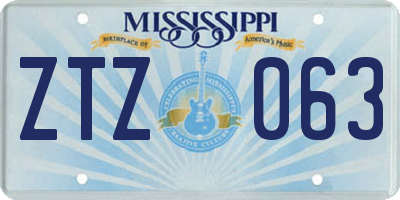 MS license plate ZTZ063