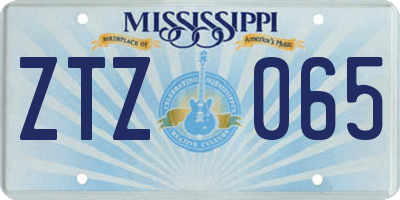 MS license plate ZTZ065