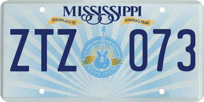 MS license plate ZTZ073