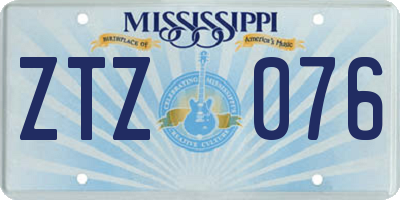 MS license plate ZTZ076