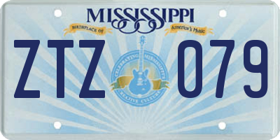 MS license plate ZTZ079