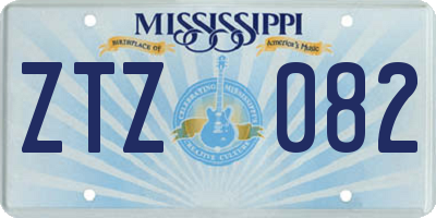MS license plate ZTZ082