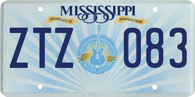 MS license plate ZTZ083