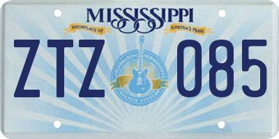 MS license plate ZTZ085