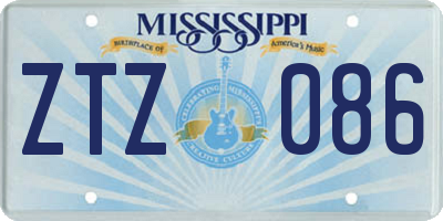 MS license plate ZTZ086