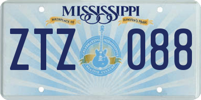 MS license plate ZTZ088