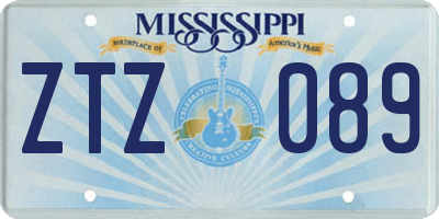 MS license plate ZTZ089