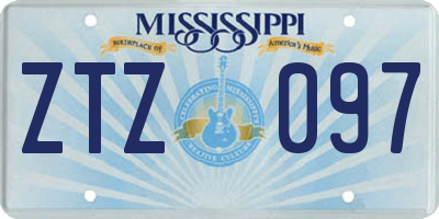 MS license plate ZTZ097