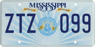MS license plate ZTZ099