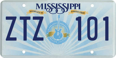 MS license plate ZTZ101