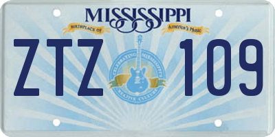 MS license plate ZTZ109