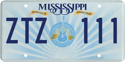 MS license plate ZTZ111