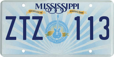 MS license plate ZTZ113