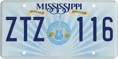 MS license plate ZTZ116