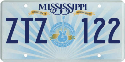 MS license plate ZTZ122