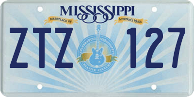 MS license plate ZTZ127