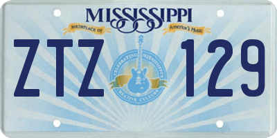 MS license plate ZTZ129