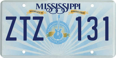 MS license plate ZTZ131
