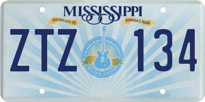 MS license plate ZTZ134