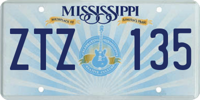 MS license plate ZTZ135