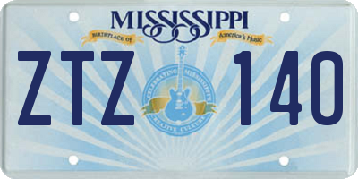 MS license plate ZTZ140