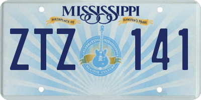 MS license plate ZTZ141