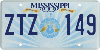 MS license plate ZTZ149