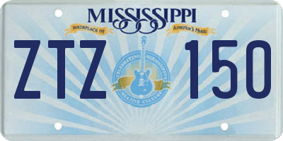 MS license plate ZTZ150