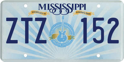 MS license plate ZTZ152