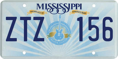 MS license plate ZTZ156
