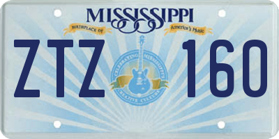 MS license plate ZTZ160