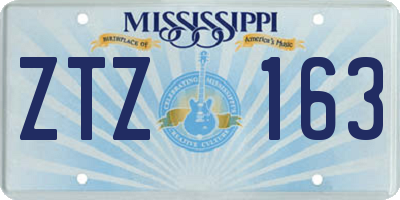 MS license plate ZTZ163