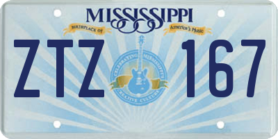 MS license plate ZTZ167