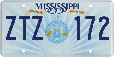 MS license plate ZTZ172